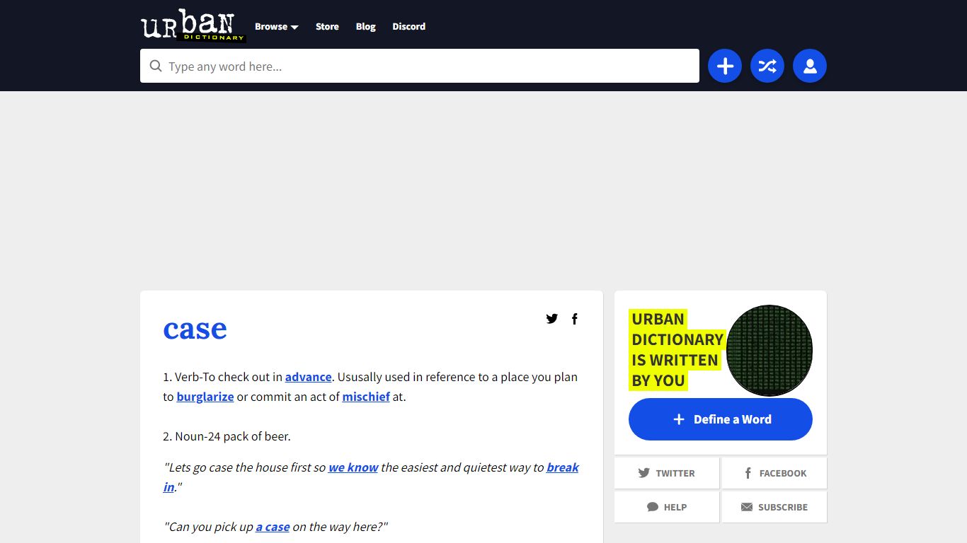 Urban Dictionary: case