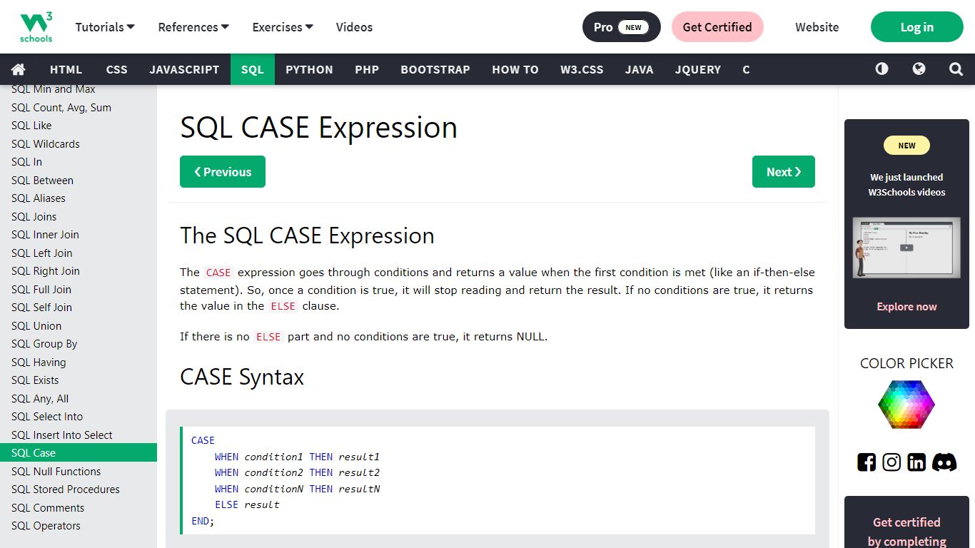 SQL CASE Statement - W3Schools